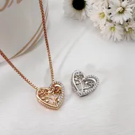 پلاک قلب و گل نگین‌دار ژوپینگ کد 265