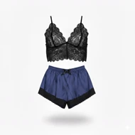 ست نیم‌تنه گیپور و شلوارک مدل 120