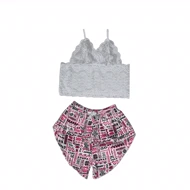 ست نیم‌تنه گیپور و شلوارک مدل 143