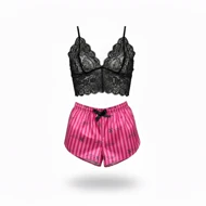 ست نیم‌تنه گیپور و شلوارک طرح ویکتوریا سکرت 102