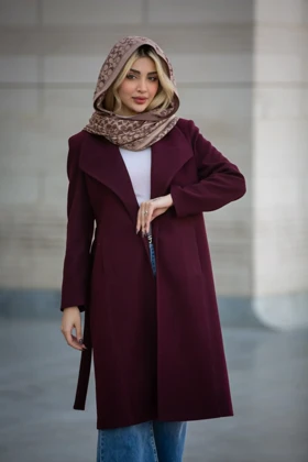 پالتو فوتر یقه آمریکایی ثامن (زرشکی)