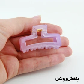 کلیپس دخترانه مدل مستطیلی کوچک دو رنگ (بنفش روشن)
