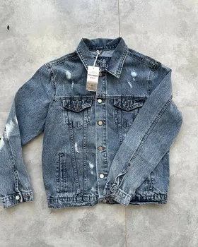کت جین مردانه آبی زاپ‌دار PULL&BEAR