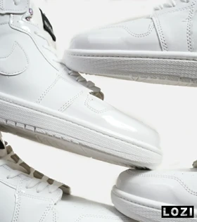 کفش کتانی مردانه و زنانه ساق‌دار سفید نایک NIKE jordan 1