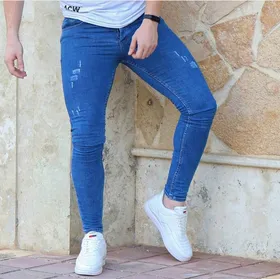 شلوار جین آبی اسکینی مردانه زاپ‌دار جدید و فوق العاده با کیفیت