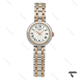 ساعت تیسوت Bellissima زنانه دورنگ رزگلد ایندکس یونانی تقویم دار Tissot-10202-L