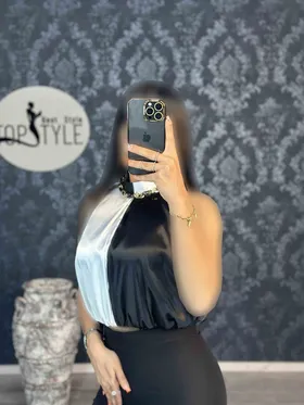 شومیز ساتن یقه زنجیر کد : 8175
