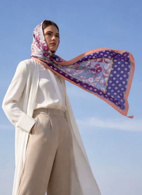 روسری قواره دار گلبهی