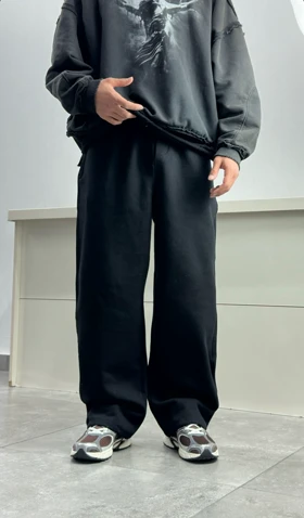 شلوار جاگر بگ پارچه گلکسی رنگ مشکی کپ خفن 2026