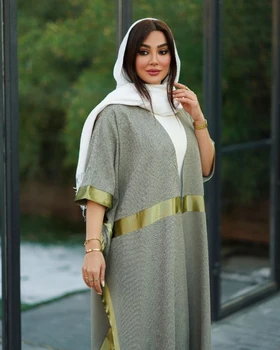 مانتو مدل عبایی ساتن دار کد 792