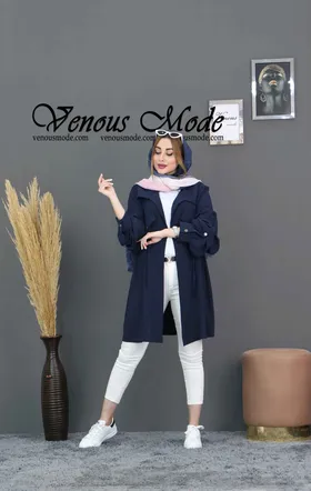 مانتو کمرگت آستین دکمه دار