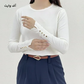 بلوز بافت زنانه آستین دکمه‌دار | آی بولک