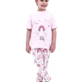 لباس بچه رنگین کمان صورتی