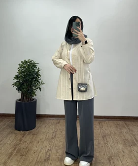 مانتو لینن گلدوزی سارگل(ایراد دار)