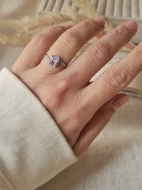 انگشتر جواهری فری سایز موج دار