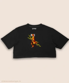 کراپ زنانه طرح شیطان کش شخصیت زنیتسو کد 964