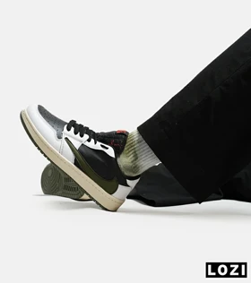 کفش کتانی مردانه کرم مشکی سفید زیتونی NIKE travis scott