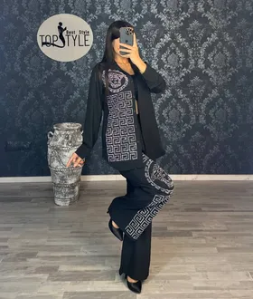 ست شومیز و شلوار ورساچه نگینی کد : 8214