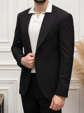 کت مشکی تک دکمه کدc227