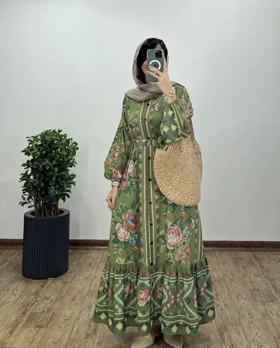 پیراهن بلند دکمه دار شرمیلا 3