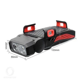 چراغ دوچرخه و نگهدارنده موبایل 4 کاره LY25