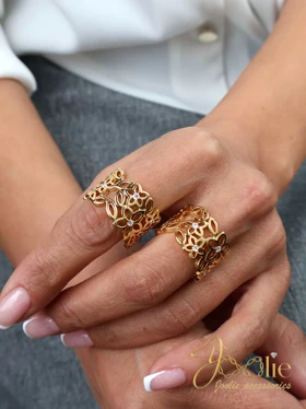 انگشتر طرح طلا مدل فریال کد R4170