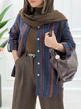 شکت گلیمی زنانه بنفش استایل کژوال