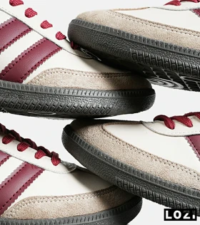 کفش کتانی مردانه و زنانه کرم زرشکی ADIDAS Samba