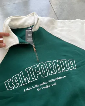 دورس نیم زیپ داخل کرک CALIFORNIA رنگ سبز آستین سفید
