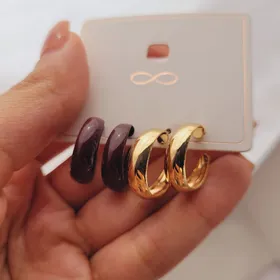 پک گوشواره حلقه‌ای کوچک مشکی