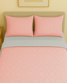 سرویس روتختی کاوری مینیمال طرح برجسته لوزی (صورتی)