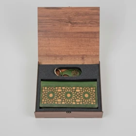 ست کیف پول و جاکلیدی چرم زنانه مدل آژین