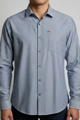 پیراهن مردانه آستین بلند نخ پنبه 611