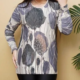 بلوز زنانه موهر نگین‌دار مجلسی پاییزی