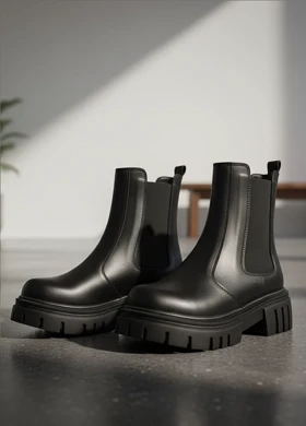 نیم بوت زنانه چلسی دوطرف کش-مشکی