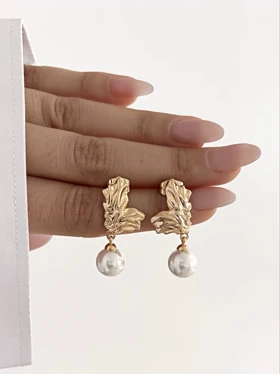 گوشواره موج و مروارید زنانه ژوپینگ 645