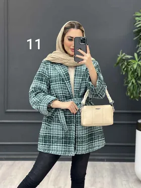 پالتو کمر دار آستین دوبل