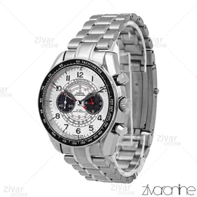 ساعت امگا اسپیدمستر مردانه سه موتوره سیلور صفحه سفید مشکی 107149