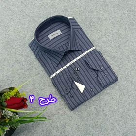 پیراهن راه راه استین بلند مردانه _ قواره کلاسیک _استایل رسمی