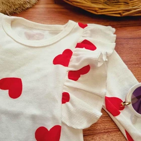 بلوز دامن بچگانه قلبی