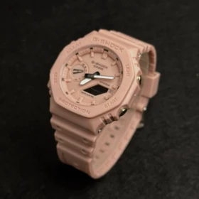 ساعت مچی طرح کاسیو جیشاک 2100 پمپی گلبهی