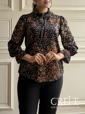 شومیز یقه فرنچ گل‌دار
