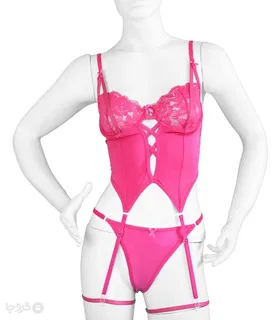 ست شورت و سوتین بلند فانتزی دانتل فنردار Kleren کلرن کد 3141