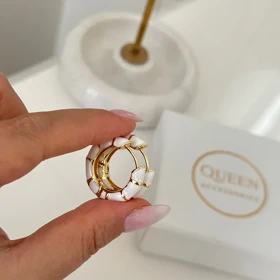 گوشواره حلقه‌ای میناکاری رنگی کد 544
