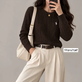 بافت زنانه پولو مدل 1508 (قهوه‌ای‌سوخته)