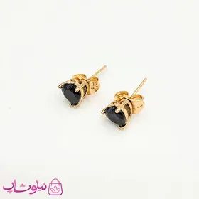 گوشواره میخی ژوپینگ قلبی مشکی کوچک