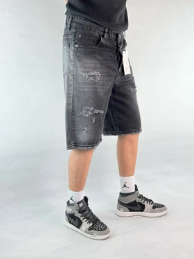 شلوارک مردانه ذغالی زاپ‌دار 115