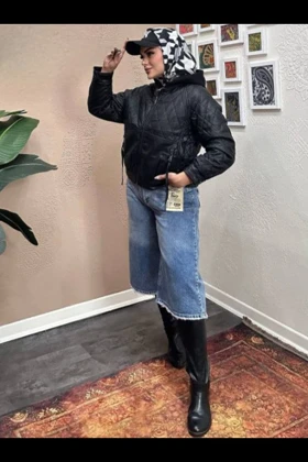 کت چرم کلاهدار