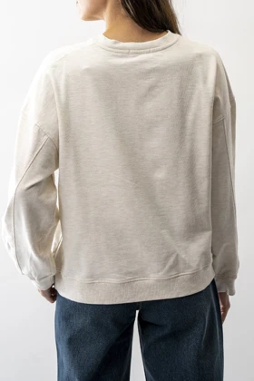 تیشرت آستین بلند بیسیک چاپی زنانه