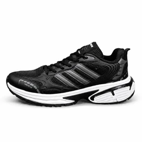 کفش کتانی مردانه مدل آدیداس مشکی خط طوسی adidas